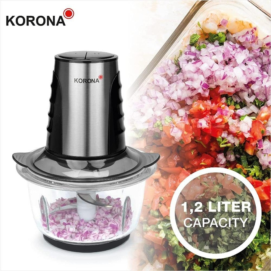KORONA Zerkleinerer Edelstahlklingen 500 Watt 2 Leistungsstufen schwarz NEU