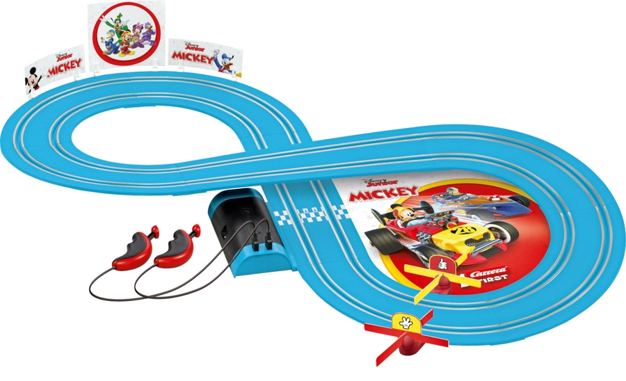 Mickey Mouse Rennstrecke mit Autos und Figuren, blau