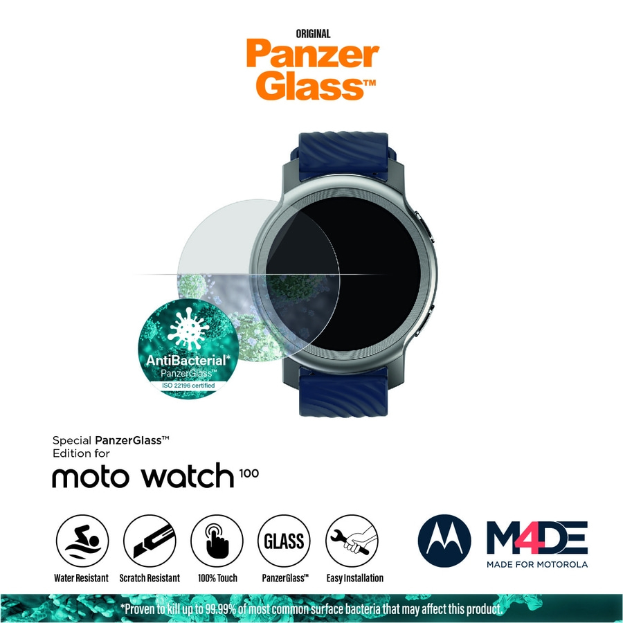 PanzerGlass™ Motorola Moto Watch 200 34.9mm | Smartwatch Screen Protector Glass