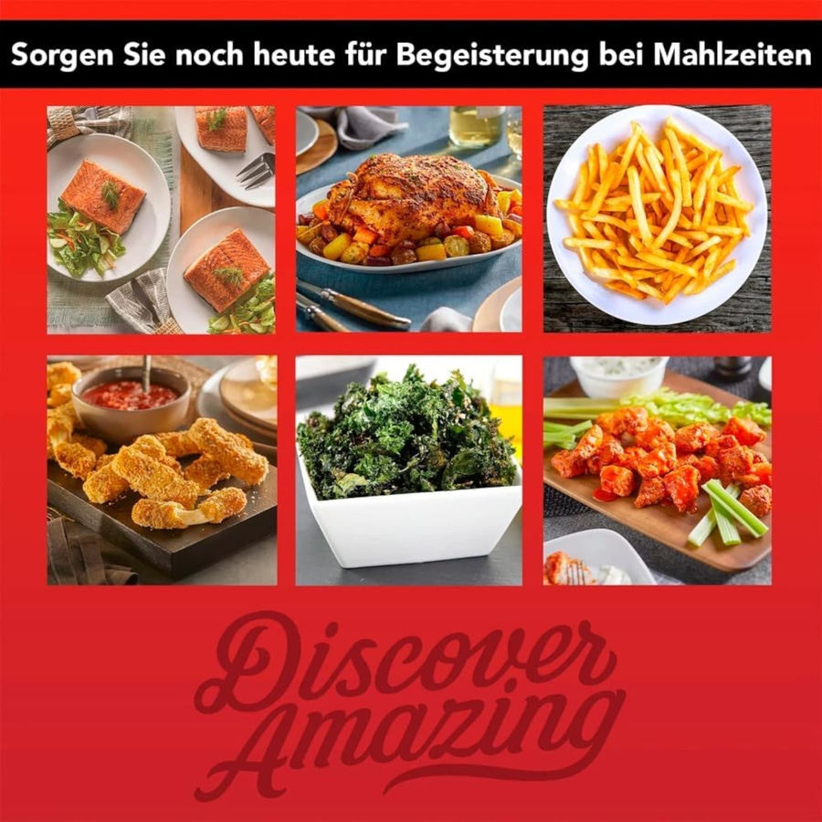 Verschiedene Gerichte auf Tellern, darunter Fisch, Hähnchen und Pommes.