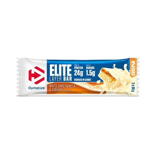 DYMATIZE Protein Riegel Elite Layer Bar White Choc Vanilla & Caramel 18 x 60 g