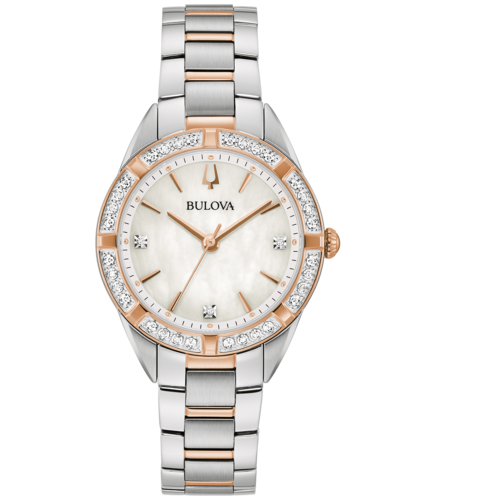 Bulova Damen Armbanduhr Sutton 98R281 Edelstahl Diamanten 32mm Quarz B-Ware