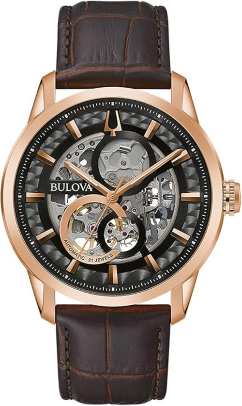 Bulova Herren Armbanduhr 97A169 Herrenuhr Leder Mineralglas 43mm B-Ware