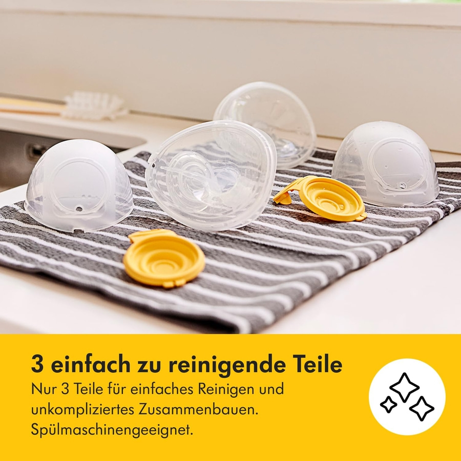 3 einfach zu reinigende Teile, Spülmaschinengeeignet, unkompliziertes Zusammenbauen, Reinigung
