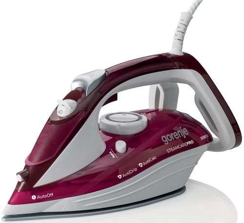 GORENJE Dampfbügeleisen SIH3000RBC Keramik-Bügelsohle 3000W Rot-Weiß B-WARE
