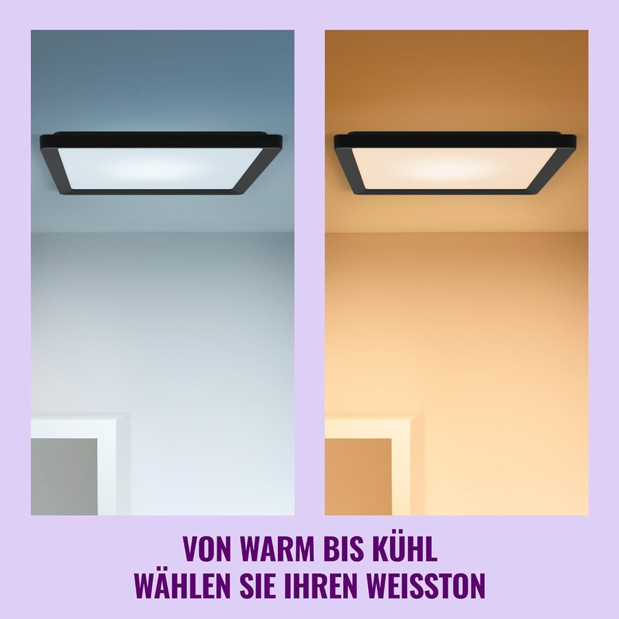 WiZ smarte LED Deckenleuchte schlankes quadratisches Design 395x395mm Lampe NEU