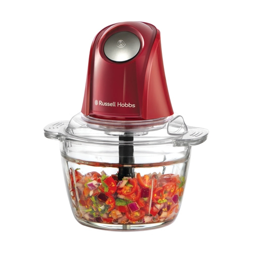 RUSSELL HOBBS Mini Zerkleinerer elektrischer Mixer 27132-56 Desire Red Glas