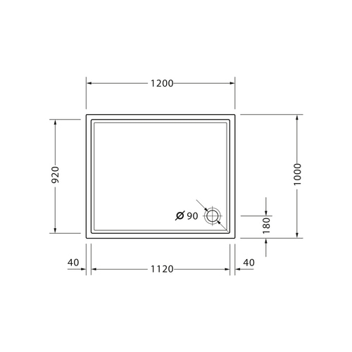 DURAVIT Duschwanne Starck Slimline 1200 x 1000 mm Weiß Ablaufdurchm. 90mm