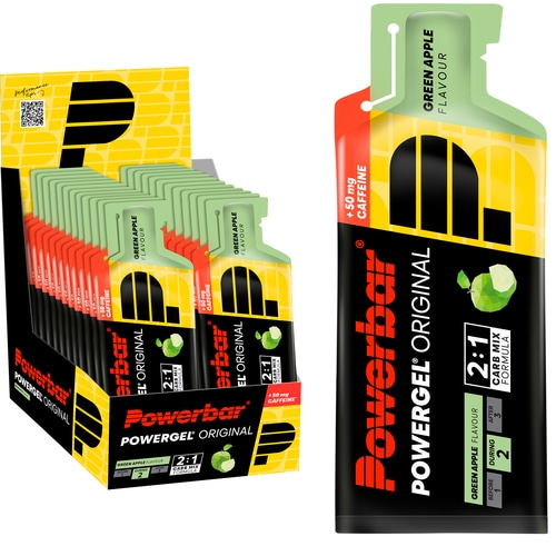 POWERBAR PowerGel Fruit Green Apple High Carb Energie Gel Koffein Natrium 24x41g