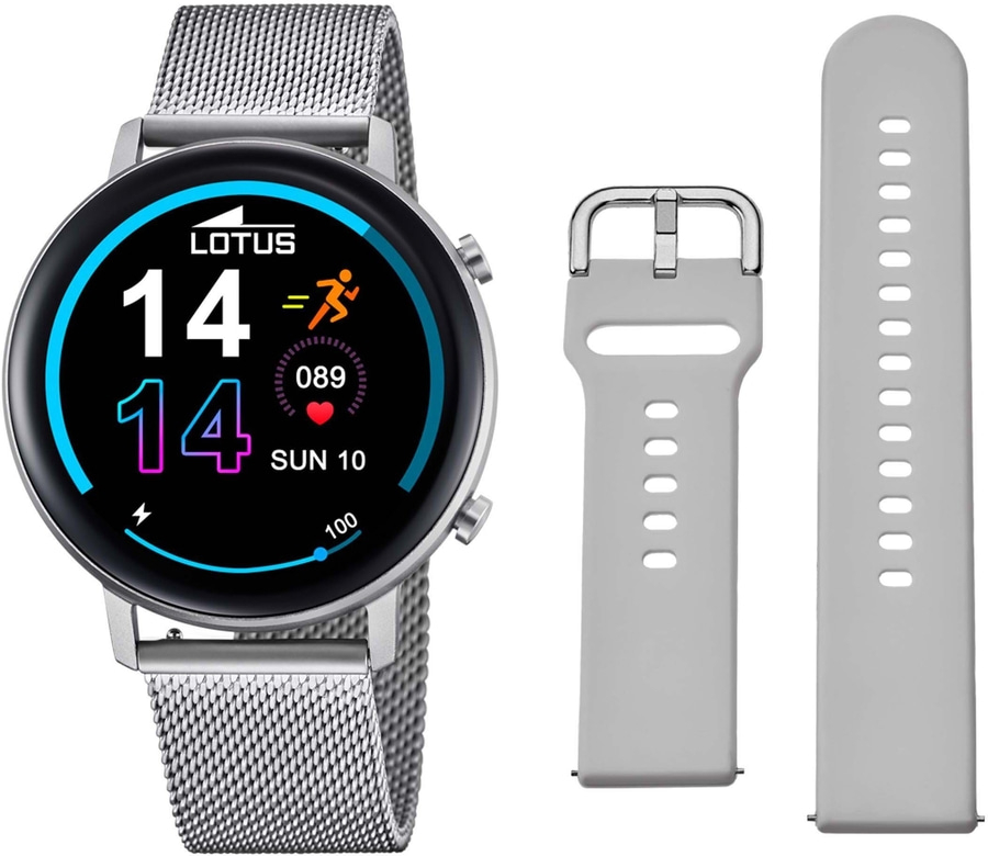 Lotus 50040/1 Smartwatch mit Wechselarmband 43 mm Android und iOS Silber B-WARE