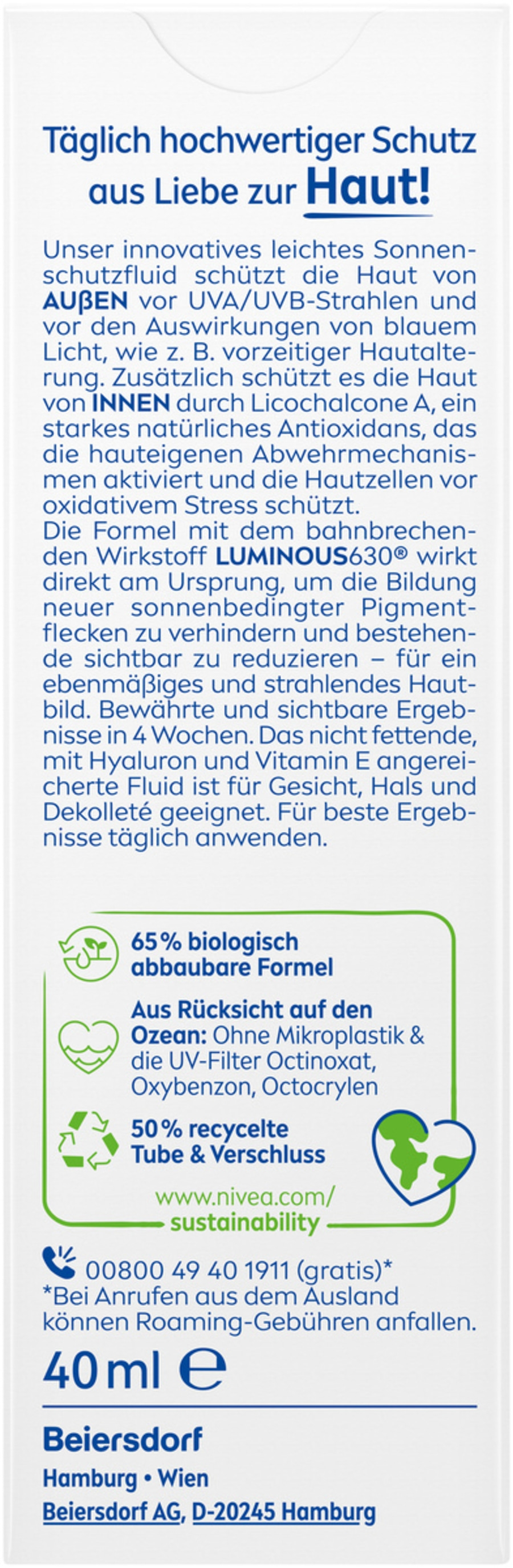 NIVEA SUN UV Face W630 Anti-Pigmentflecken Sonnenschutz LSF 50+ 40ml