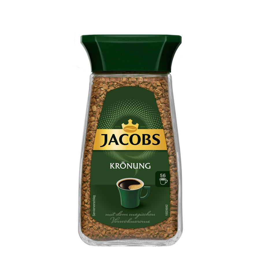 JACOBS Löskaffee Krönung 6 x 100 g Gläser löslicher Kaffee Instantkaffee 600 g