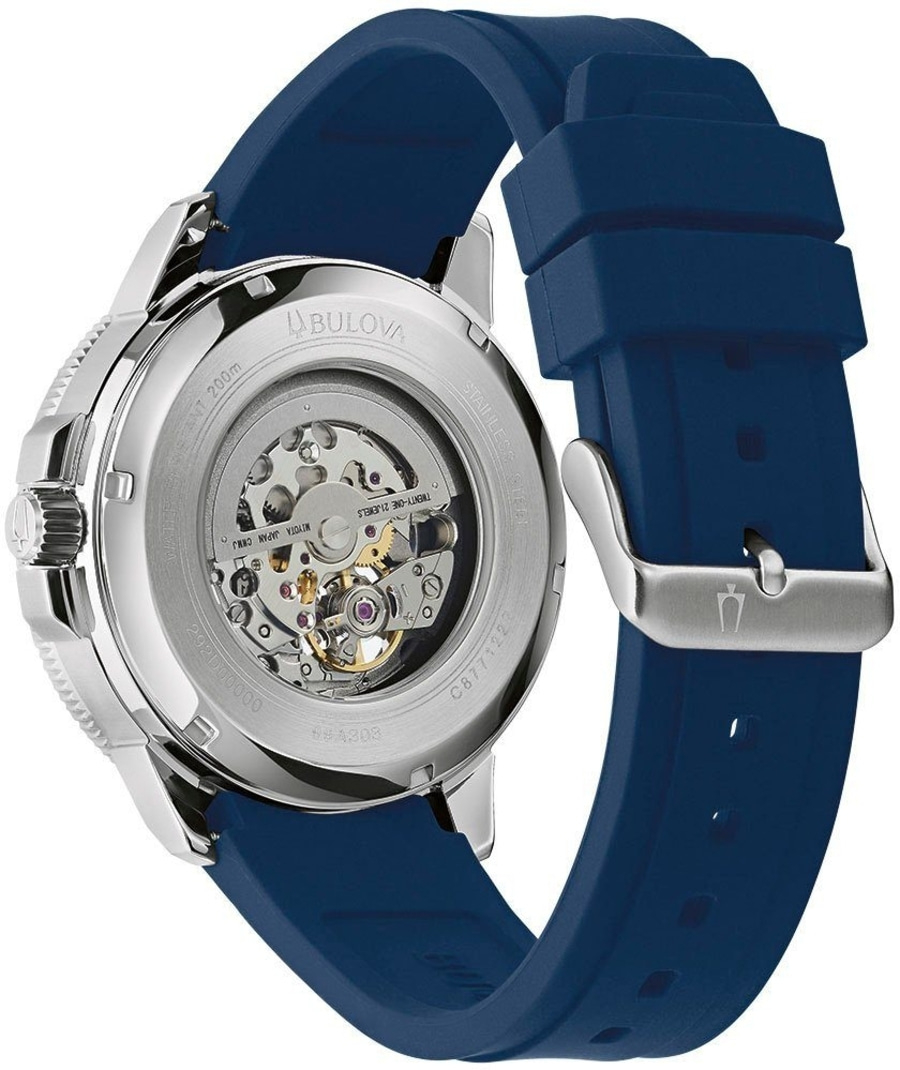 BULOVA Automatikuhr Herren Armbanduhr 96A303 Silikon Herrenuhr Edelstahl B-WARE