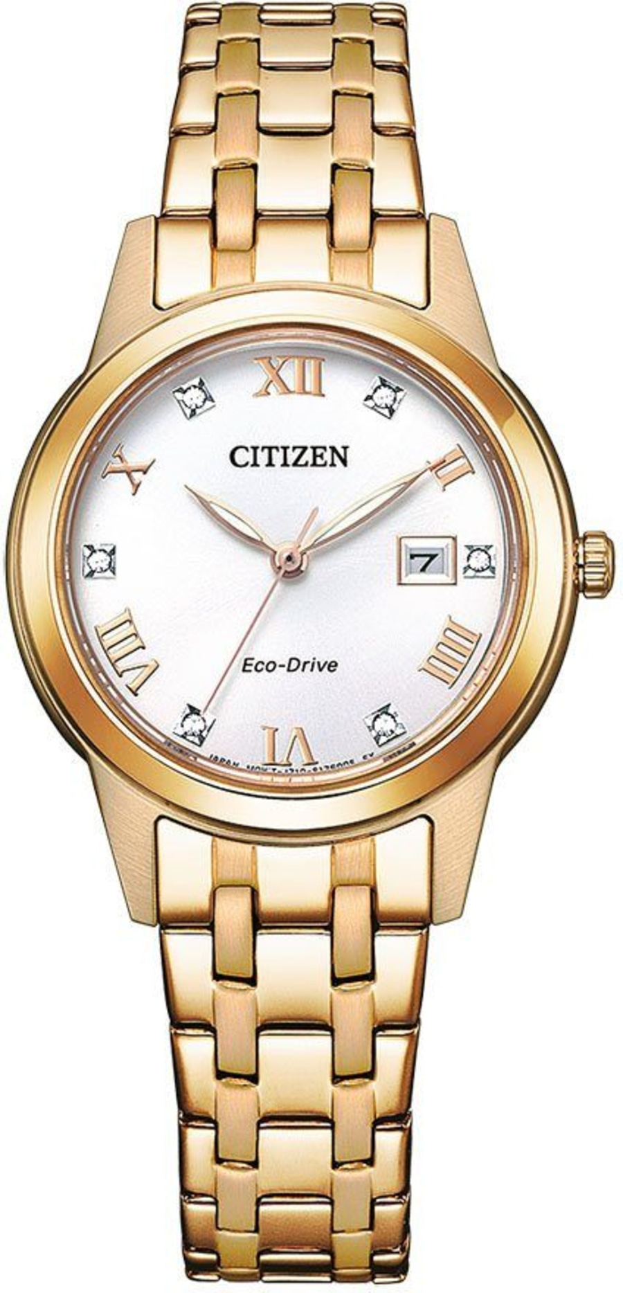 CITIZEN Damen Armbanduhr FE1243-83A Eco-Drive Edelstahl 29 mm goldfarben B-WARE