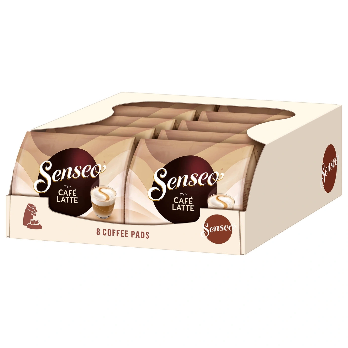 Senseo Café Latte Kaffeepads in einer Box mit 8 Pads