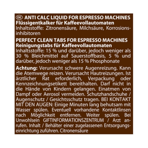 MELITTA Perfect Clean PflegeSet für Kaffeevollautomaten Reinigungstabs Entkalker