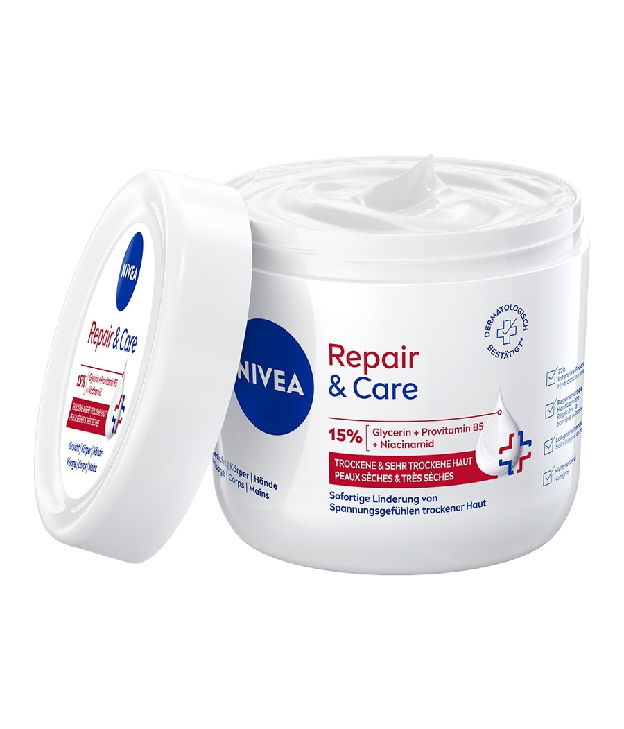 NIVEA Repair & Care Creme 2 x 400 ml 72h Feuchtigkeit