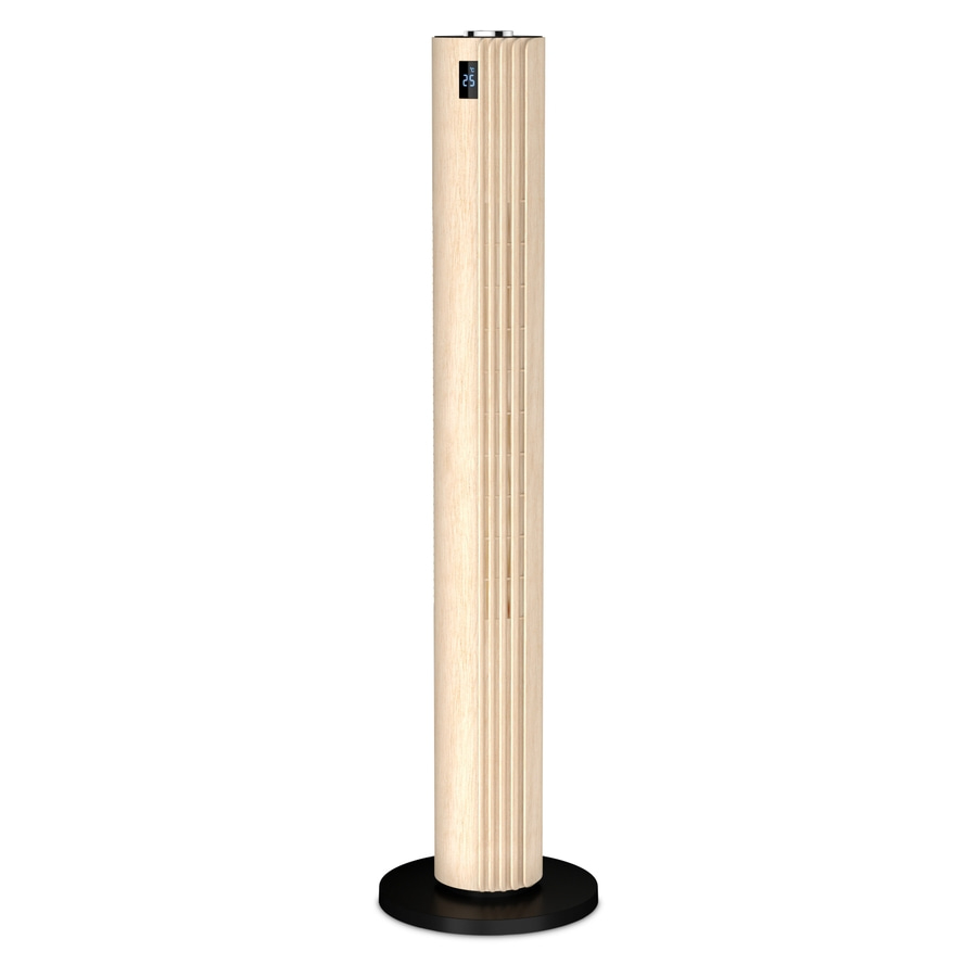 ROWENTA Ventilator leise Turmventilator mit Fernbedienung Schwarz + Holz Optik
