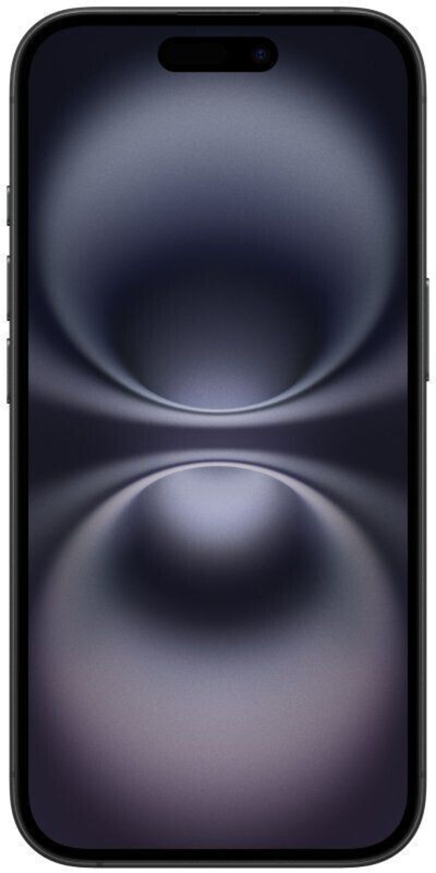 Schwarzes Smartphone mit einem abstrakten Hintergrundbild, das eine optische Täuschung erzeugt.