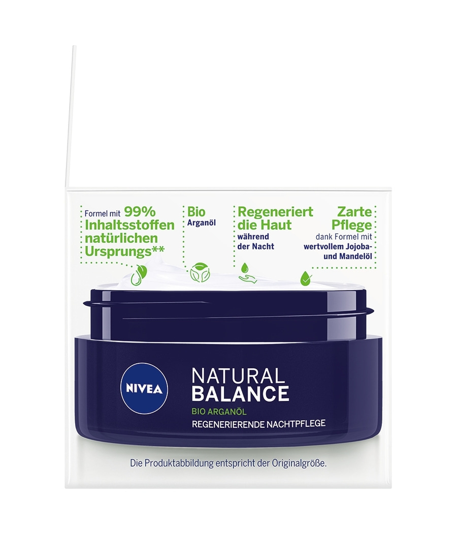 NIVEA Nachtpflege Natural Balance regenerierend tiefenpflegend Jojobaöl 2x 50ml