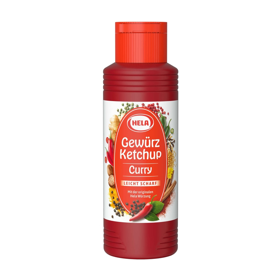Hela Ketchup Curry leicht scharf Gewürzketchup 300 ml Flasche Ketchupflasche