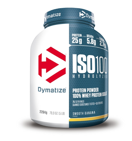Dymatize ISO100 Hydrolyzed Protein Pulver, 100% Whey Protein Isolat, Smooth Banana