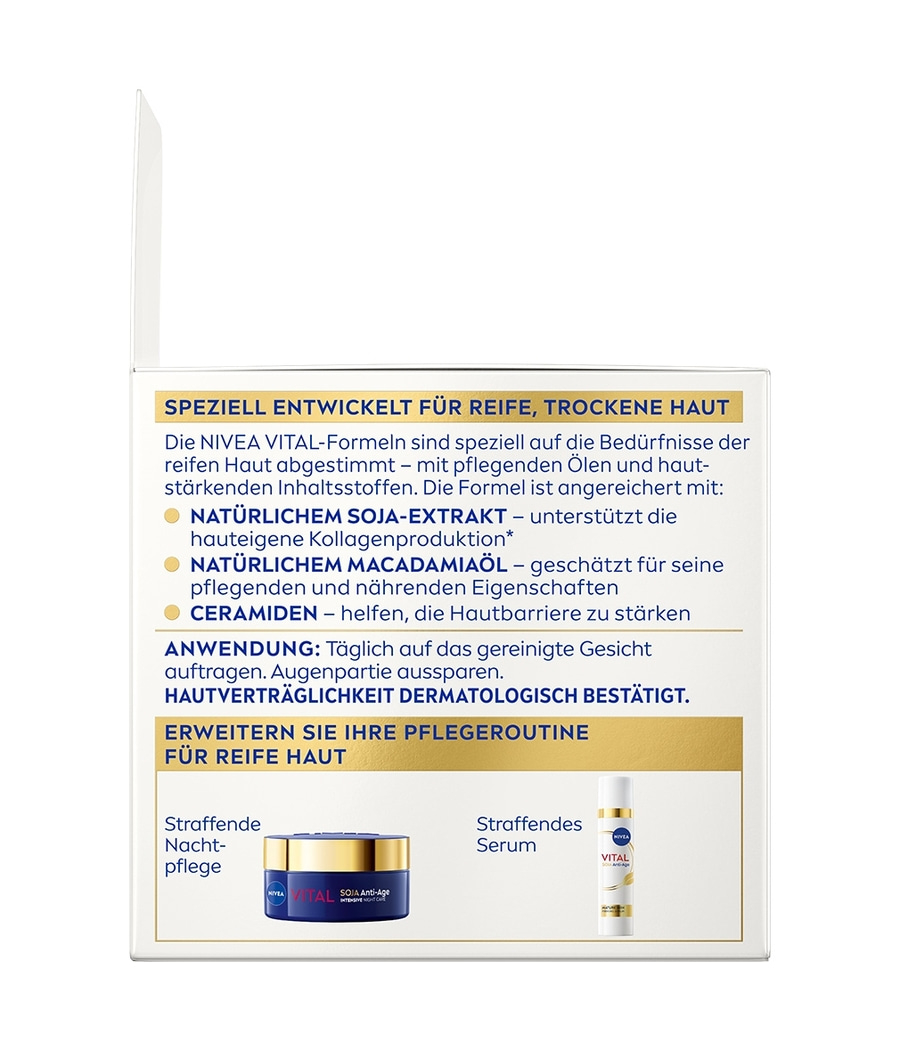 Ein Nivea Vital Anti-Age Tiegel und eine Nivea Vital Anti-Age Serum Flasche