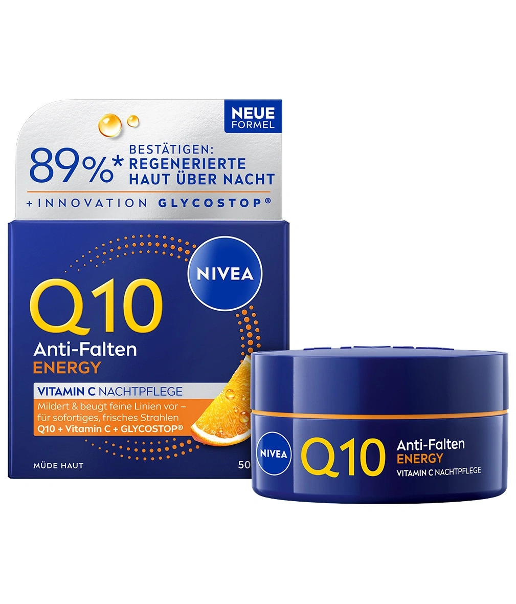 Nivea Q10 Energy Anti-Falten Nachtpflege mit Vitamin C und Glycostop
