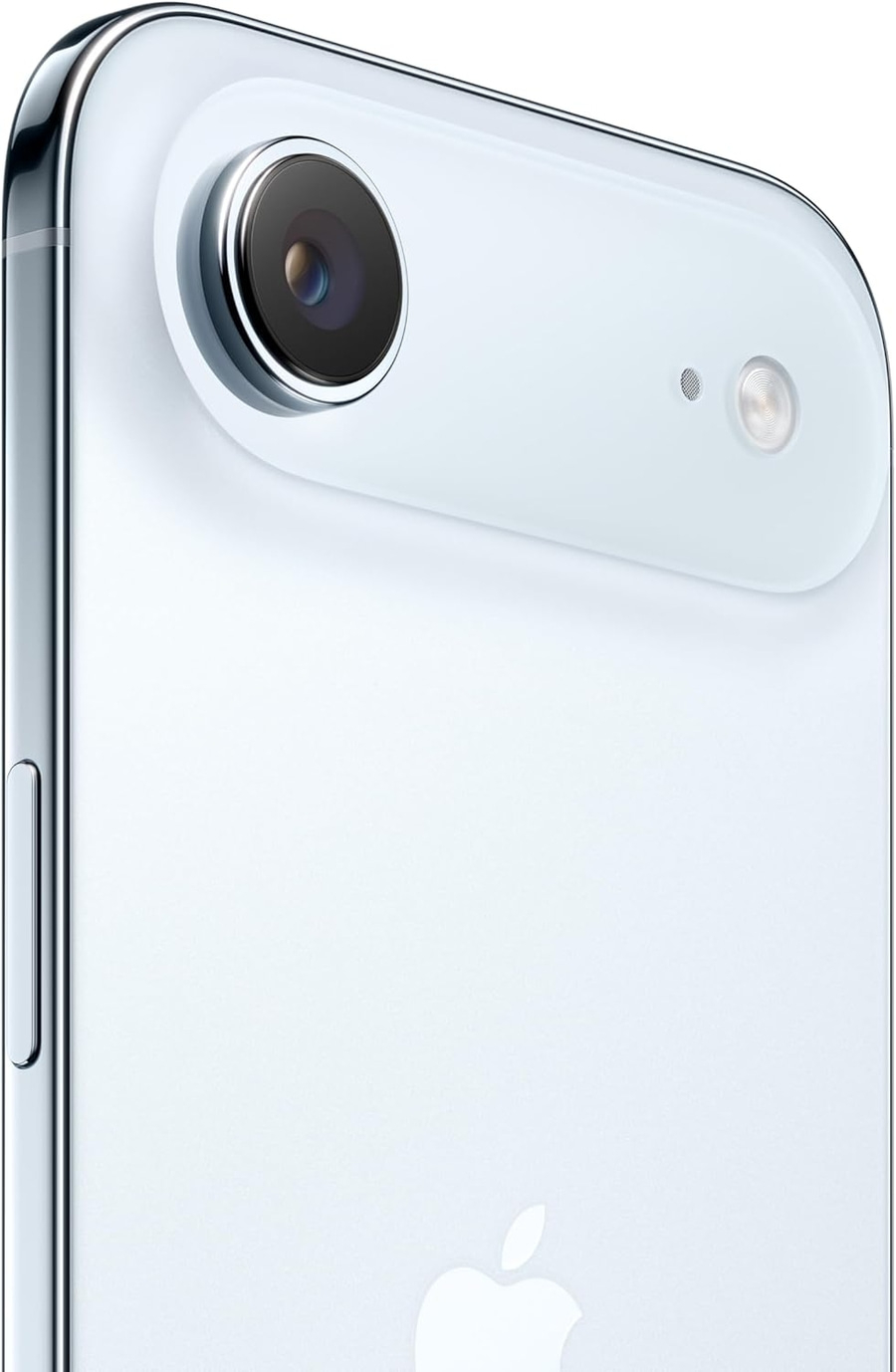 Nahaufnahme eines weißen iPhones mit Apple-Logo und Kamera