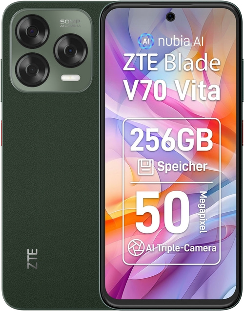 ZTE Smartphone Blade V70 Vita 6,7Zoll 4GB/256GB 50MP NFC Jade Green B-WARE