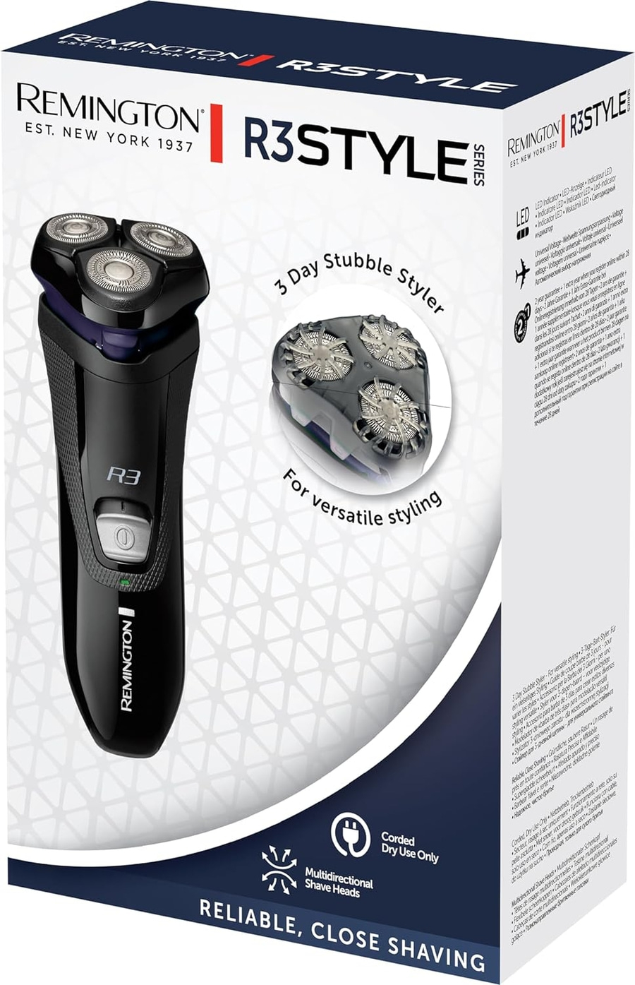 REMINGTON Rasierer R3 Style Series R3002 Rotationsrasierer Trimmer 3-Tage-Bart