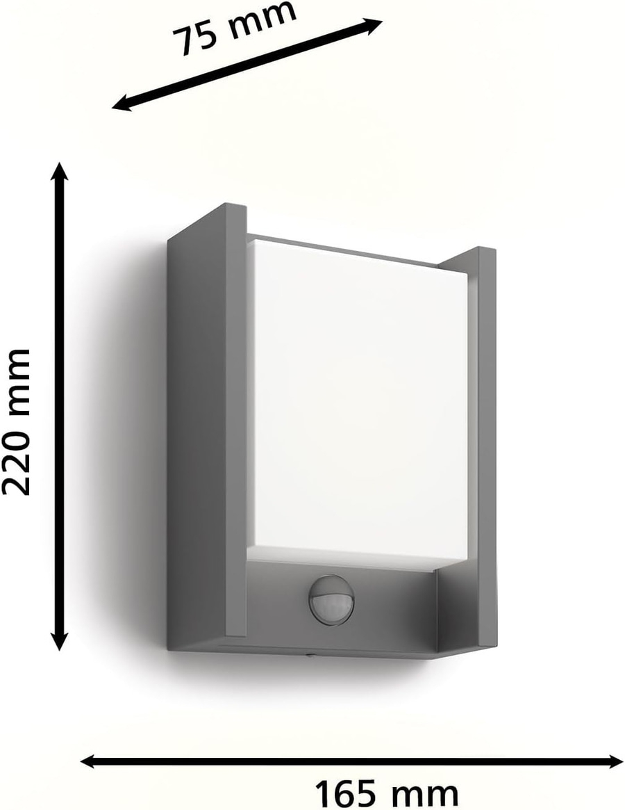 PHILIPS Arbour Wandleuchte Gartenleuchte LED IP44 wetterfest anthrazit