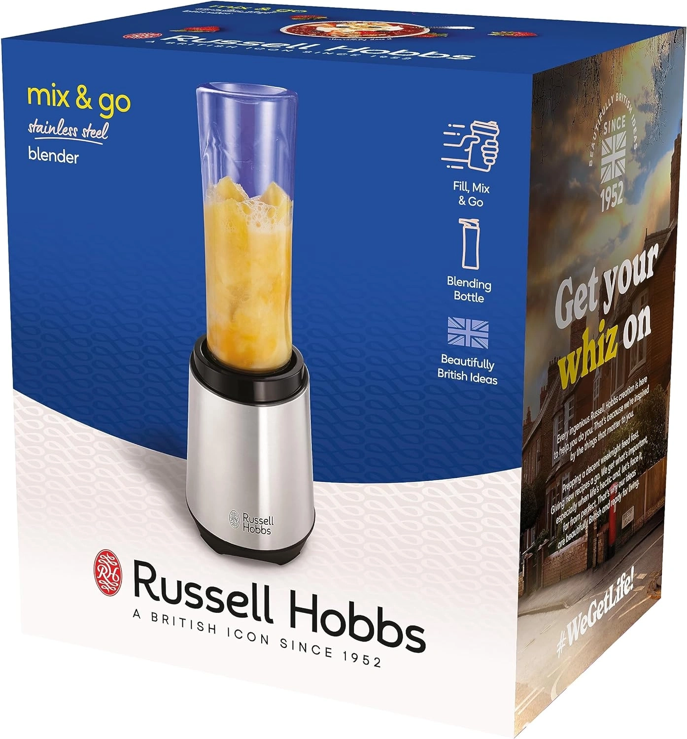 Mix & Go Edelstahl-Blender von Russell Hobbs. Britische Ikone seit 1952.