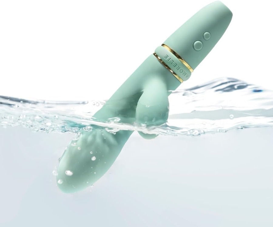 AMORELIE Crush Rabbit Silikon 18,5cm 6 Stufen wasserdicht Akku mint NEU
