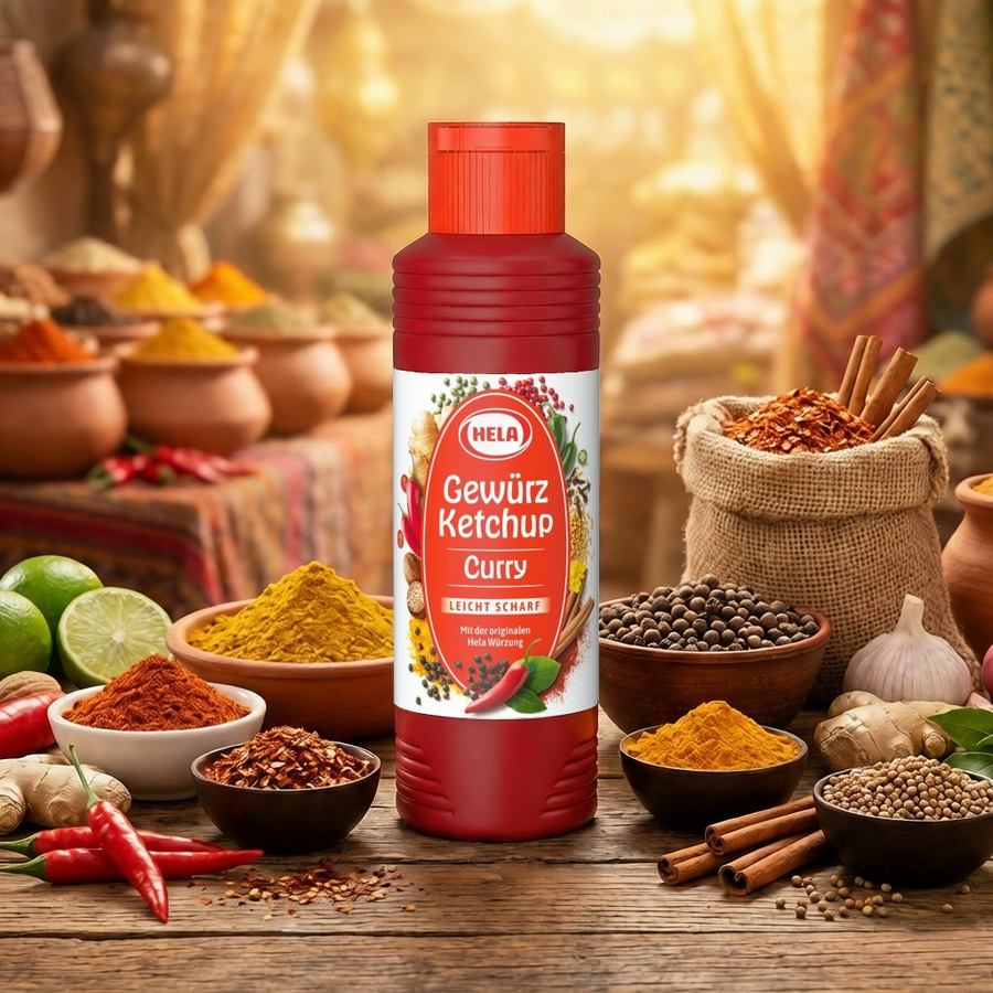 HELA Gewürz Ketchup Curry leicht scharf 12x300ml MHD 31.05.26 Abverkauf Sauce