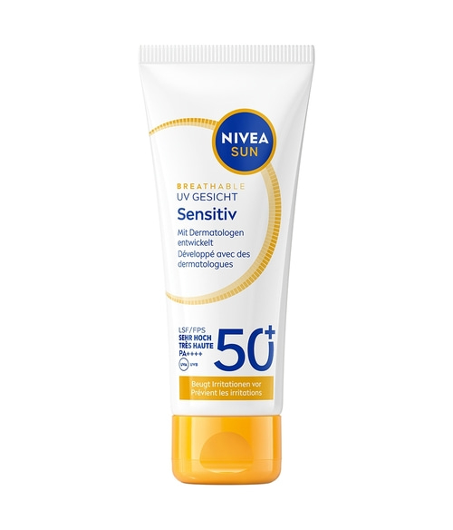 NIVEA Sun UV Gesicht Sensitive Creme LSF 50+ 40ml atmungsaktiv