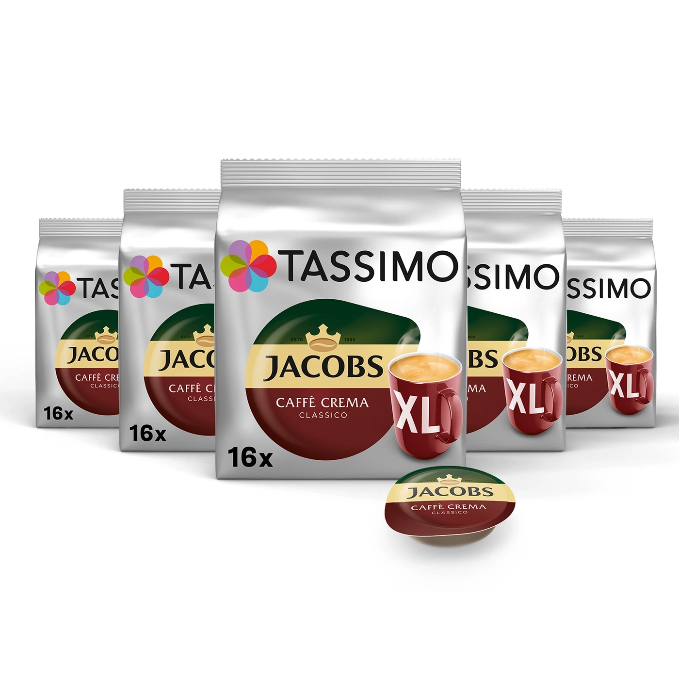 Mehrere Packungen Jacobs Tassimo Kaffee Crema Classico XL.