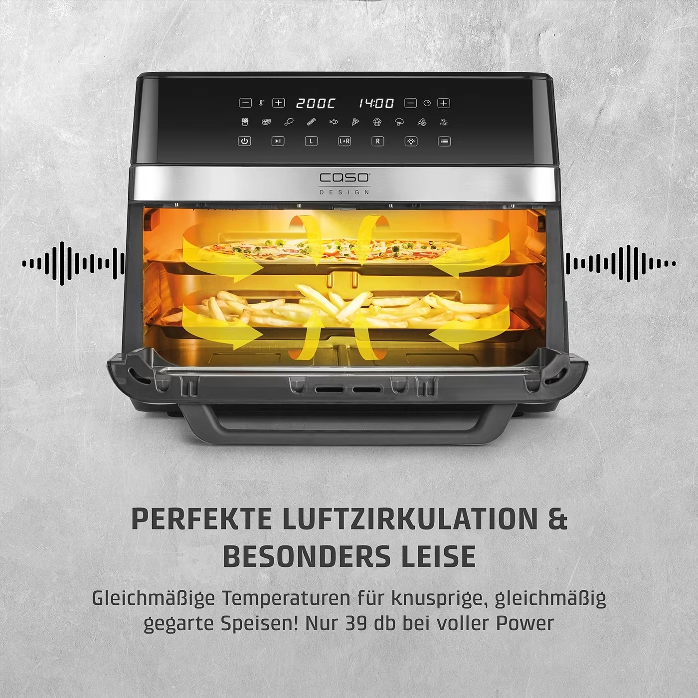 CASO Design AirFry DuoChef Heißluftfritteuse Dual Zone 2200W 14L Timer NEU