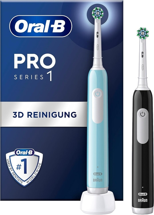 BRAUN Oral-B Pro Series 1 Duo elektrische Zahnbürste Timer blau + schwarz B-WARE