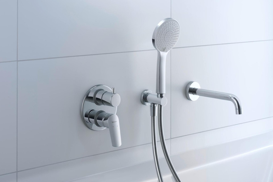 DURAVIT Wandanschlussbogen mit Brausehalter Schlauchanschluß Chrom NEU