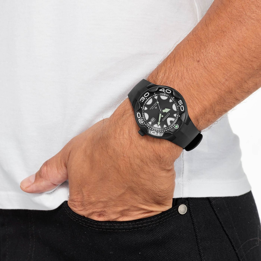 CITIZEN Herren Armbanduhr Promaster Diver Orca BN0235-01E Eco-Drive 46 mm B-Ware