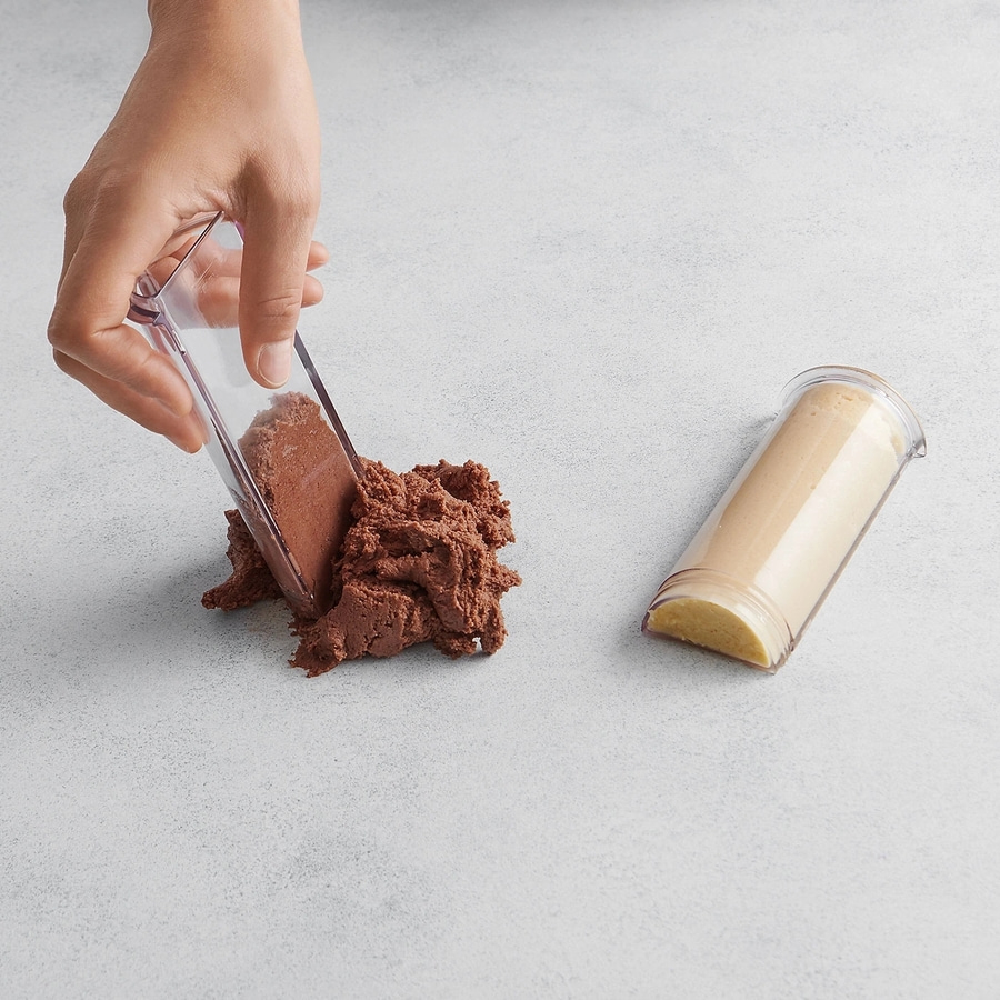 BETTY BOSSI Cookie Press Kunststoff Edelstahl Kekspresse Kekse Lila Weiß NEU