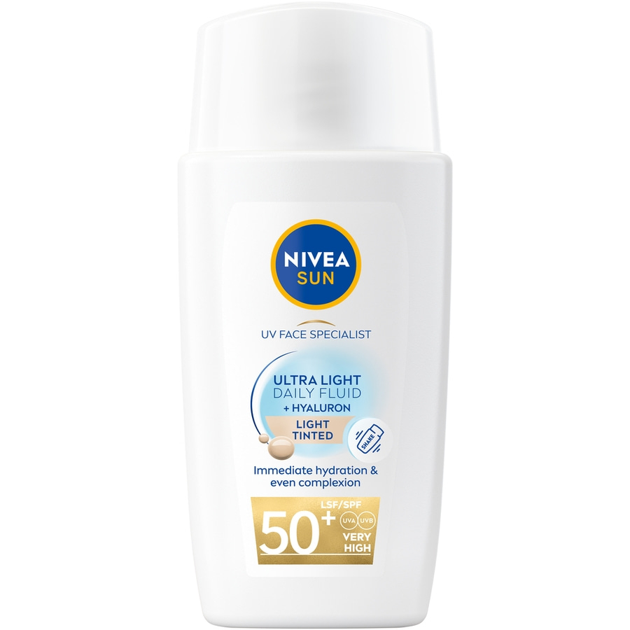 NIVEA SUN UV Gesicht Experte Ultra Light Daily Fluid Heller Hauttyp LSF 50+