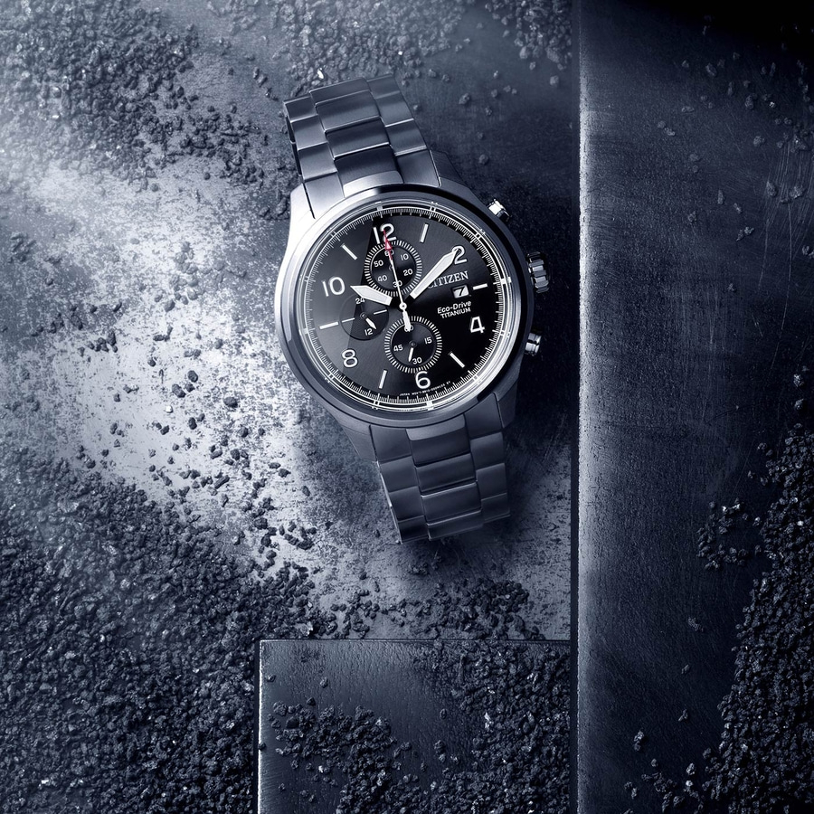 CITIZEN Herren Armbanduhr CA0810-88E Chronograph Eco-Drive Titan 44 mm B-Ware
