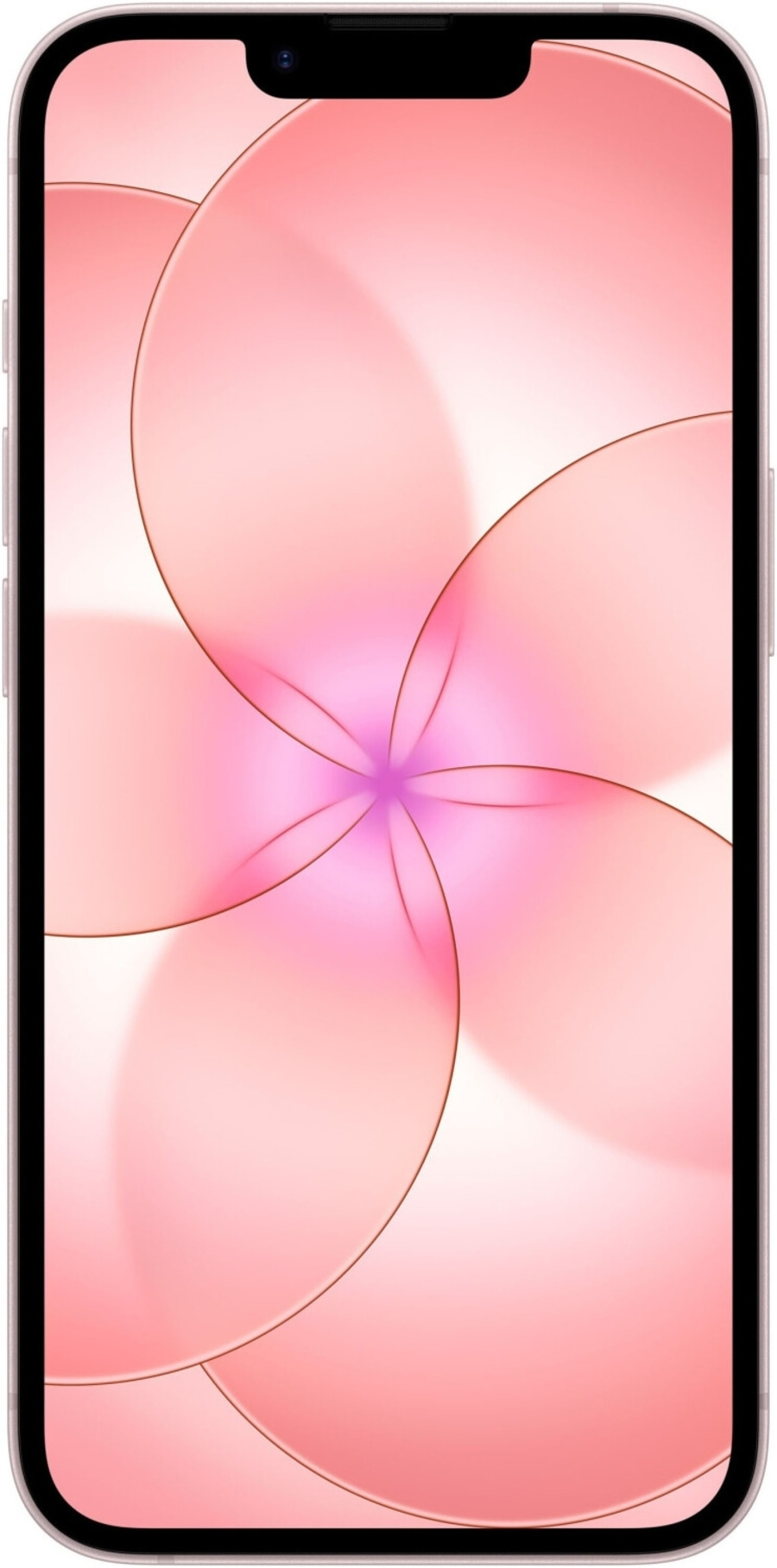 Ein rosafarbenes Smartphone mit einem floralen Muster auf dem Bildschirm.