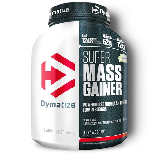 DYMATIZE Weight-Gainer Pulver Super Mass Kohlenhydrate Gourmet Strawberry 2943 g