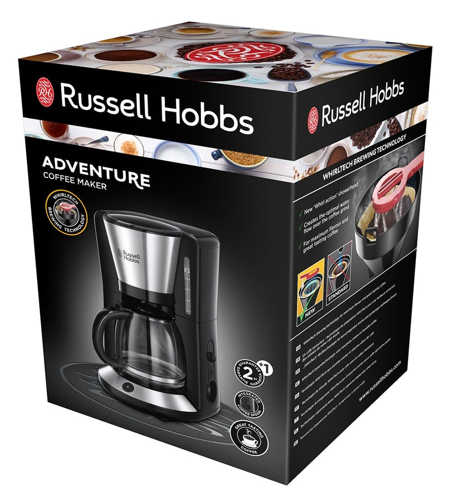 Russell Hobbs Adventure Kaffeemaschine mit Whirltech Brewing Technology für maximalen Geschmack und großartigen Kaffee.