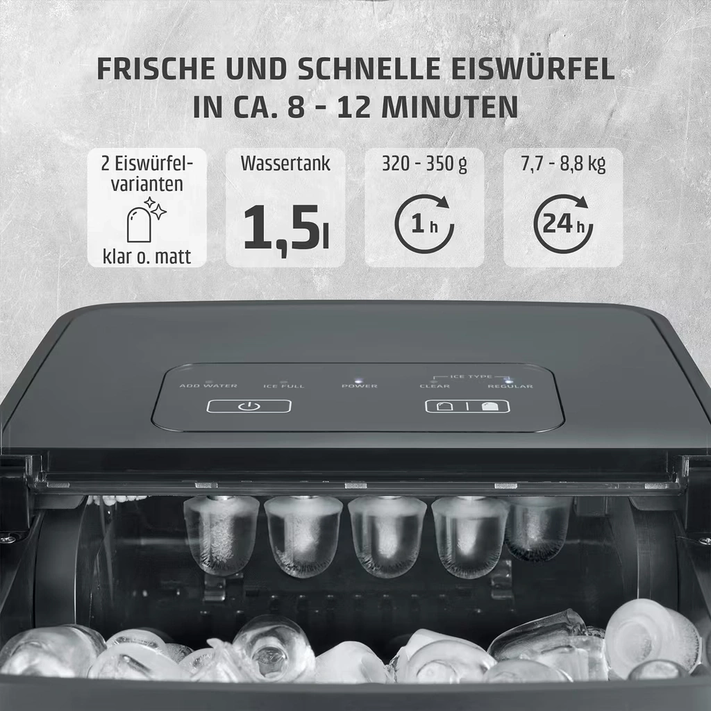 CASO Design Clear Ice Advanced Eiswürfelbereiter Klare Eiswürfel 8,8kg NEU