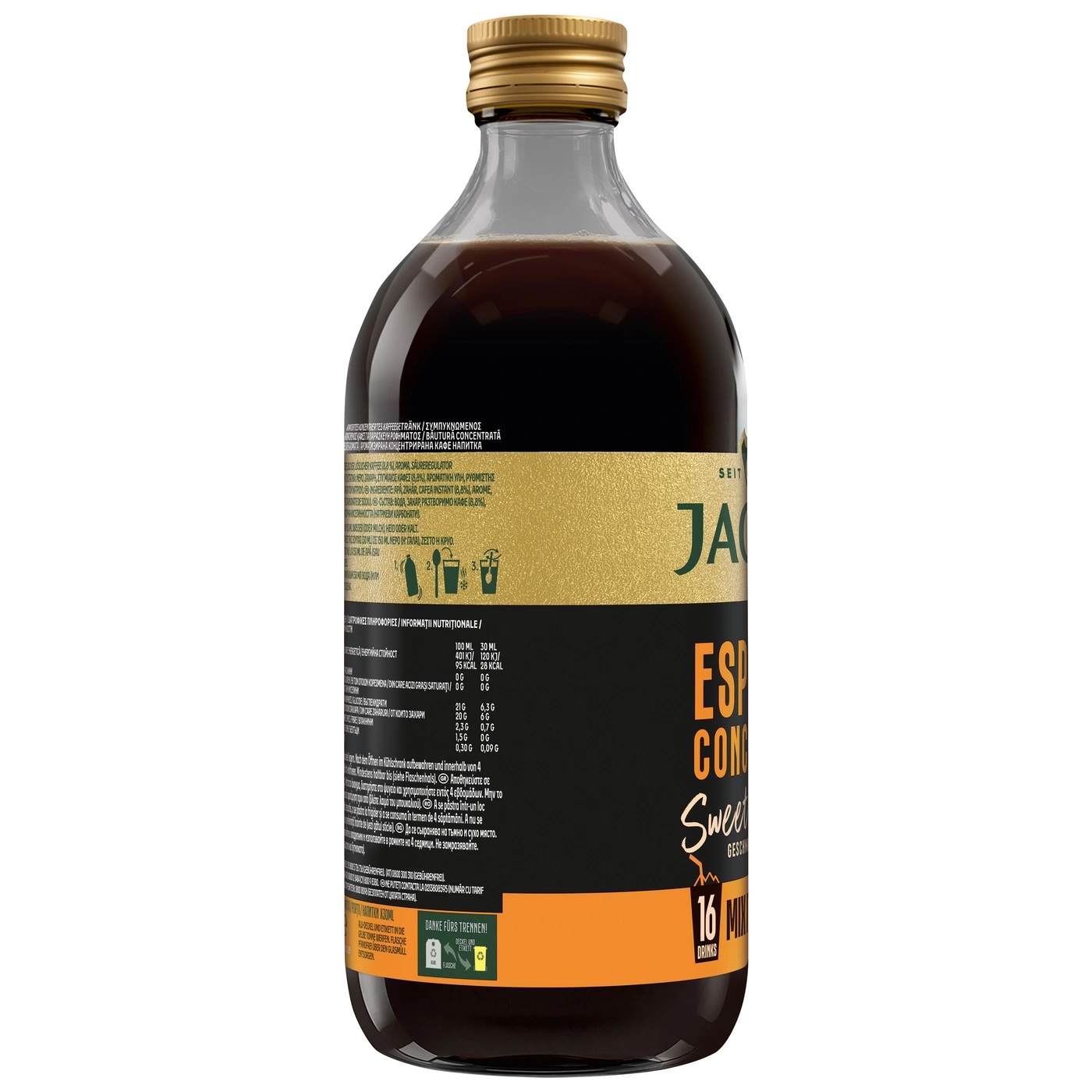 Flasche mit Kaffee-Konzentrat von JACO'S ESPRESSO