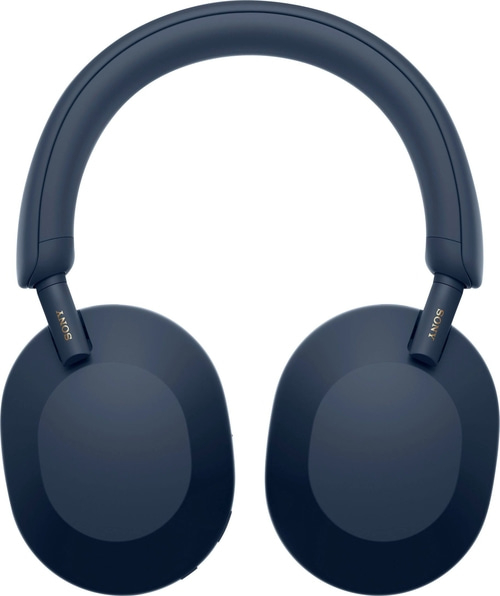 Dunkelblaue Kopfhörer mit SONY-Logo, Over-Ear-Design, für Musikgenuss und Komfort